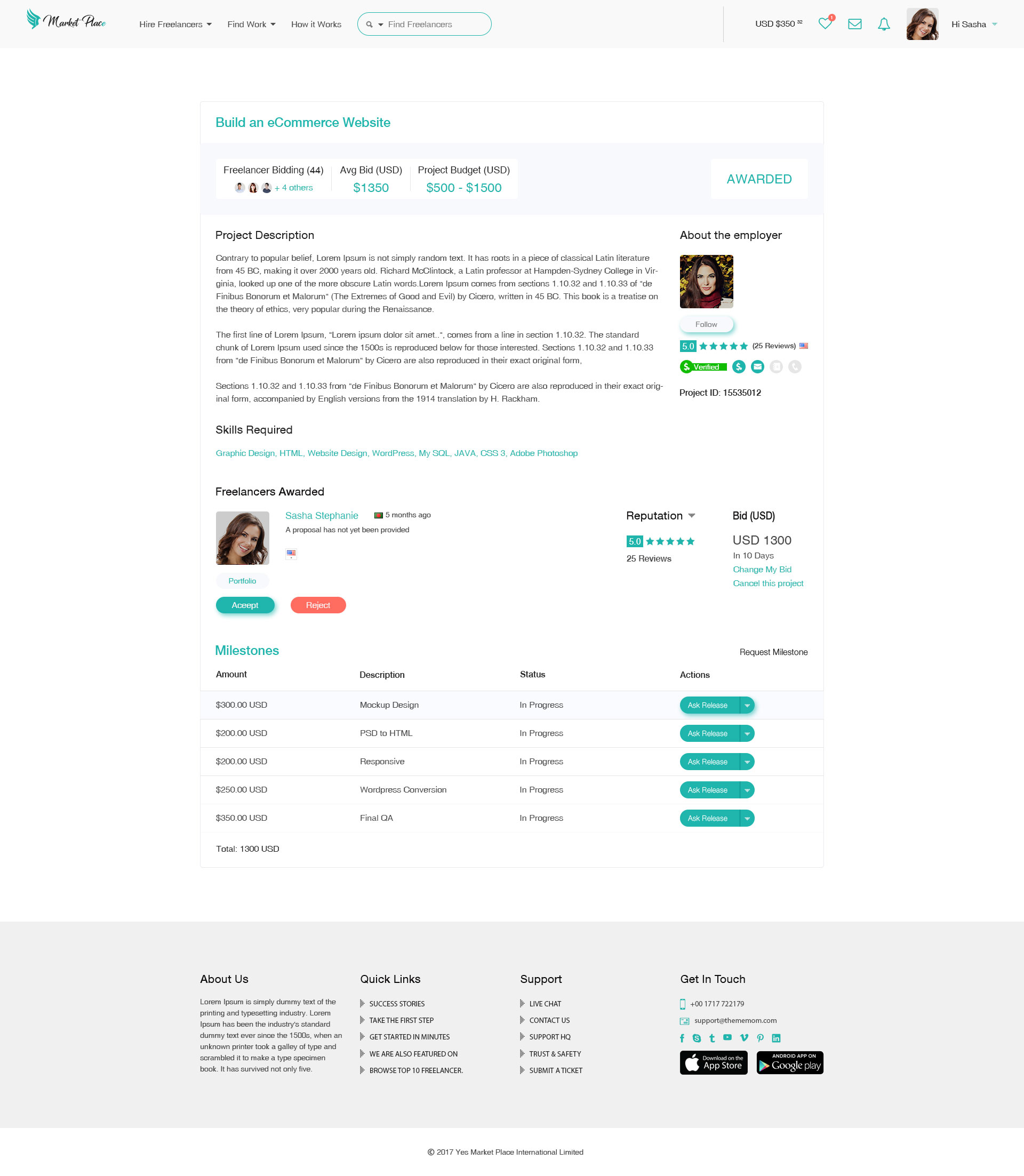 Yes Market Place Freelance Marketplace Psd Template By Thememom Themeforest Freelance Marketplace Website Template